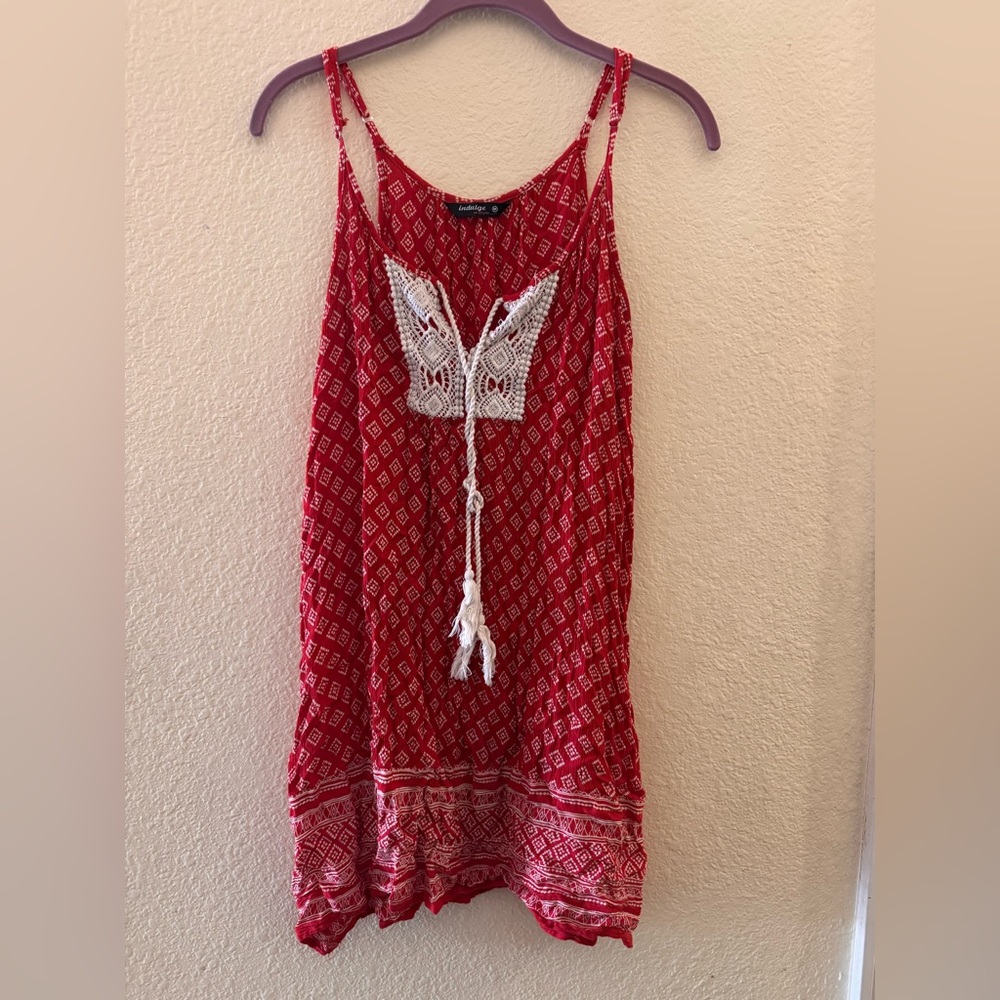 Indulge Red and White Patterned sundress